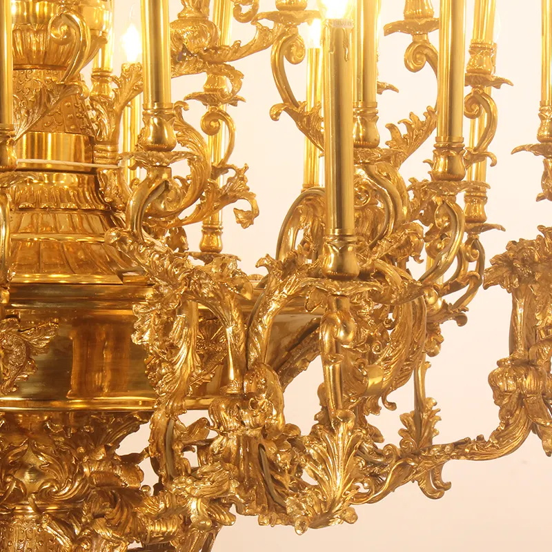 Large French Brass Chandelier 57 Lights 175cm wide XS3155-57