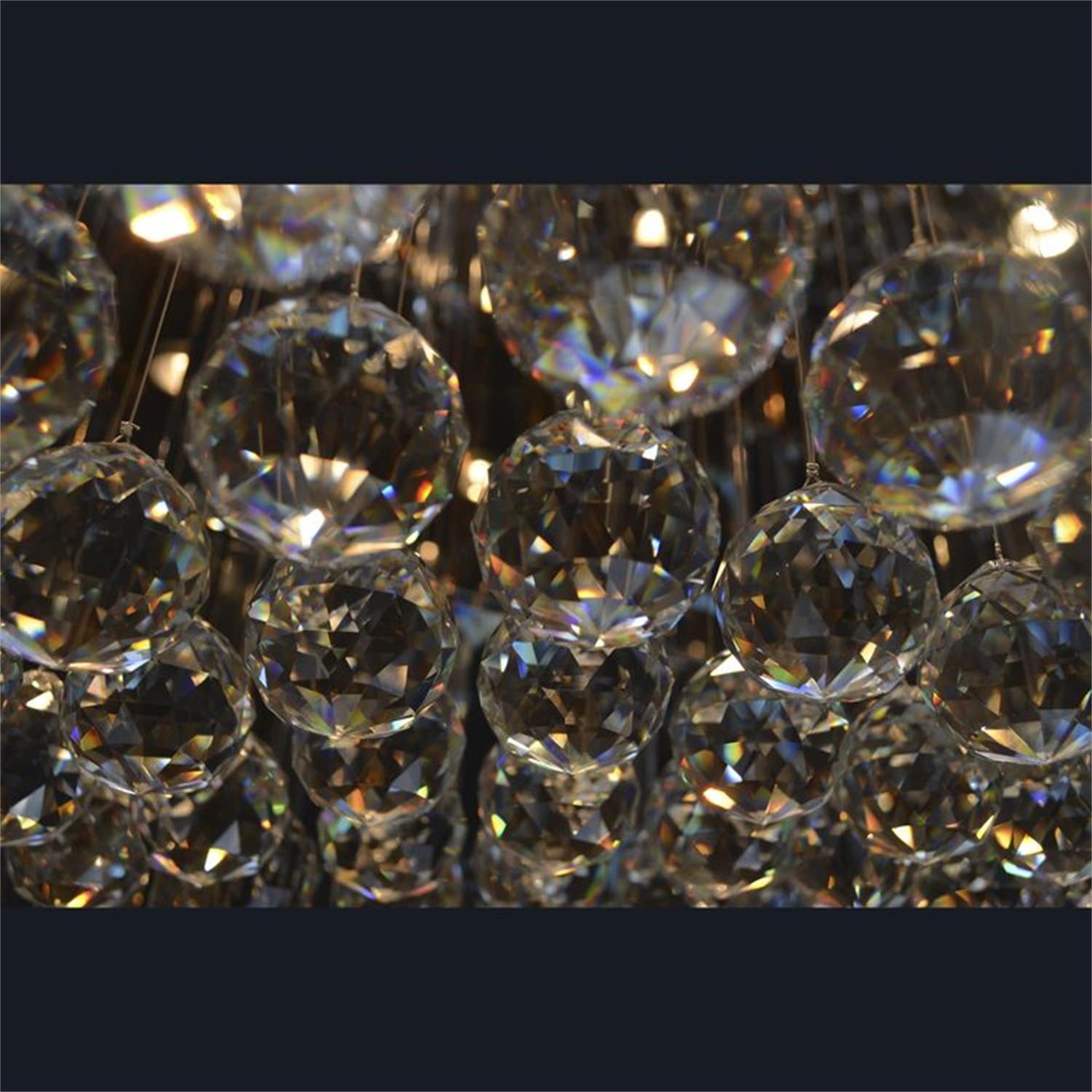 51\\\'\\\' Long Clear and Amber Crystal Ceiling Light