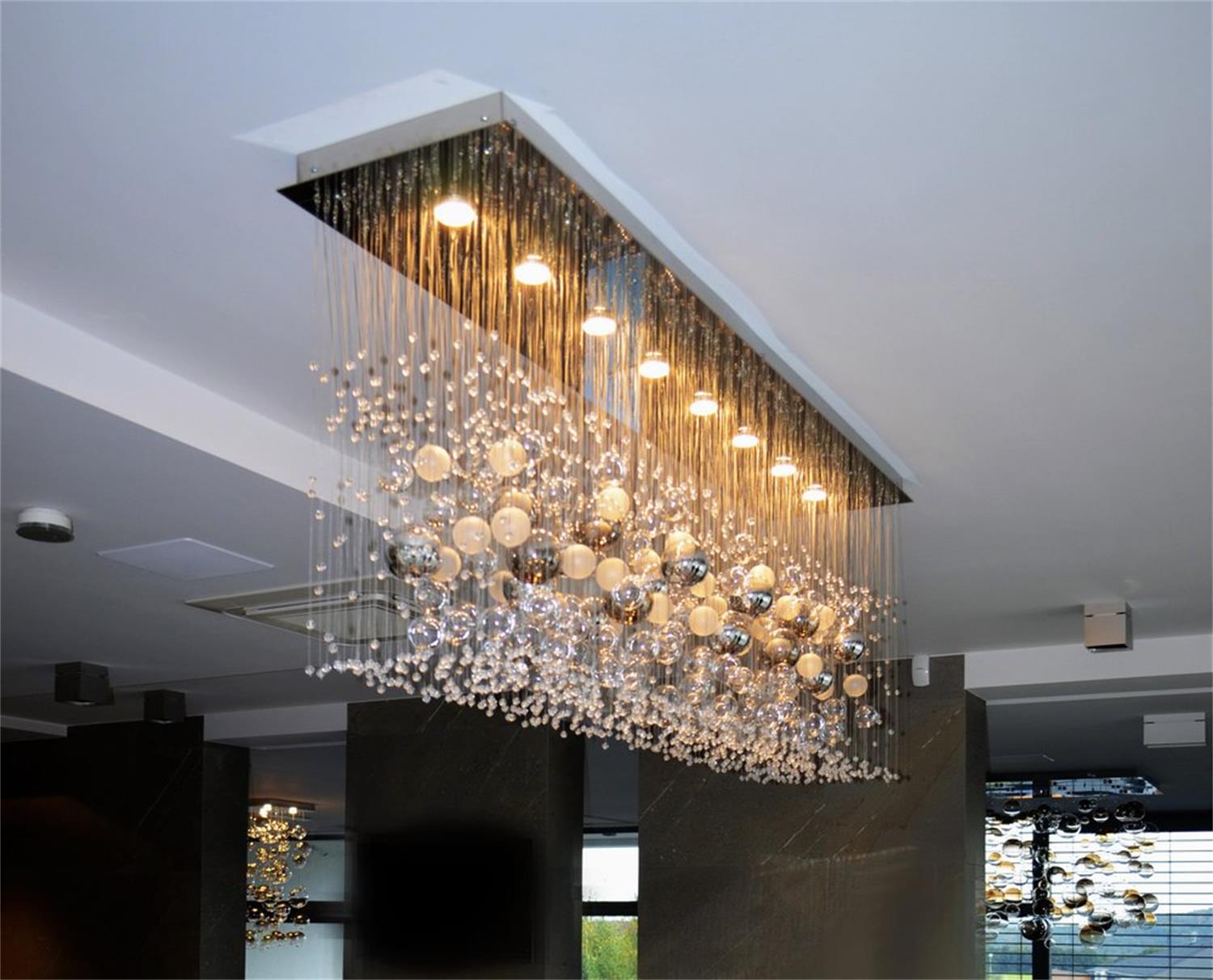 8 Lights Rectangle Modern Ceiling Chandelier