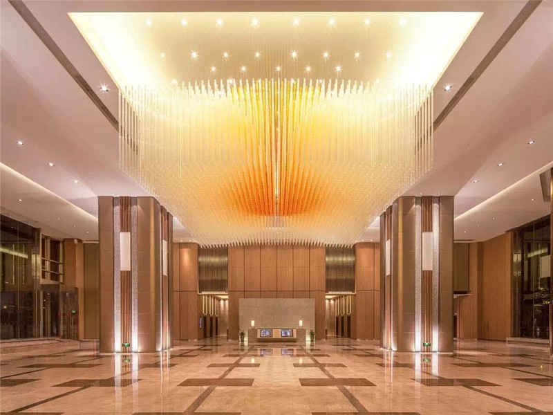 Extra Large Modern Square Flush Mount Glass Chandelier