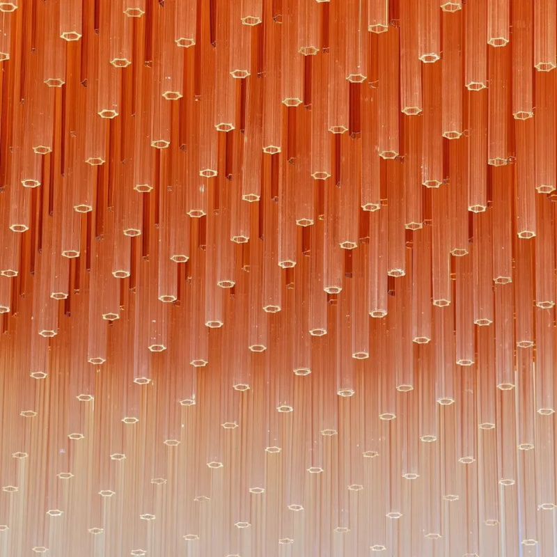 Extra Large Modern Square Flush Mount Glass Chandelier