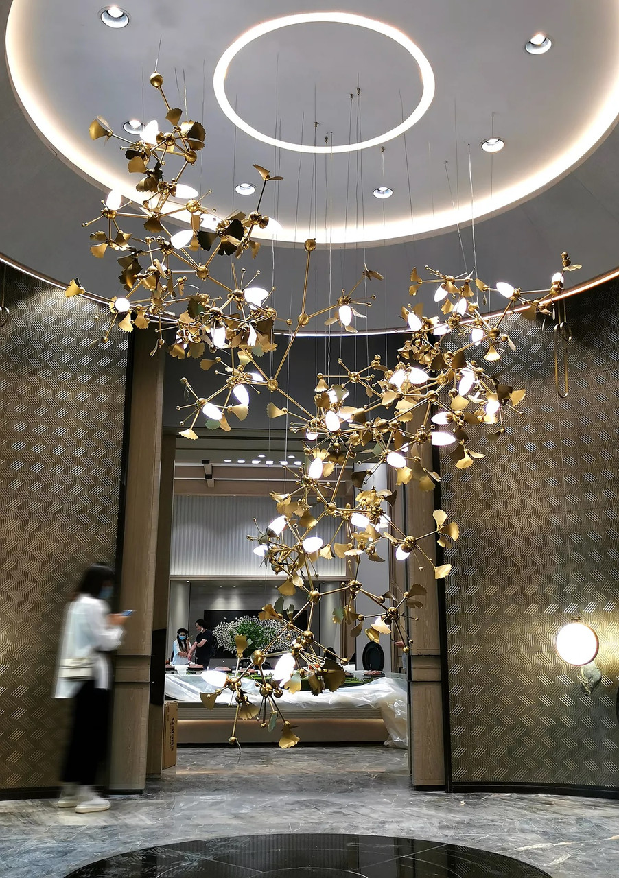 Gold Contemporary Large Chandelie