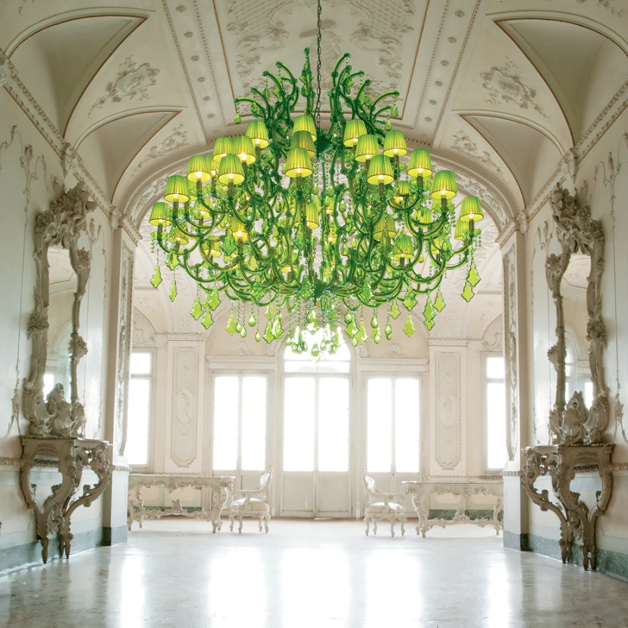 49 Lights Large Green Chandelier Lighting
