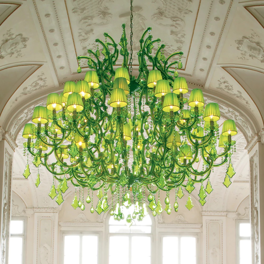 49 Lights Large Green Chandelier Lighting