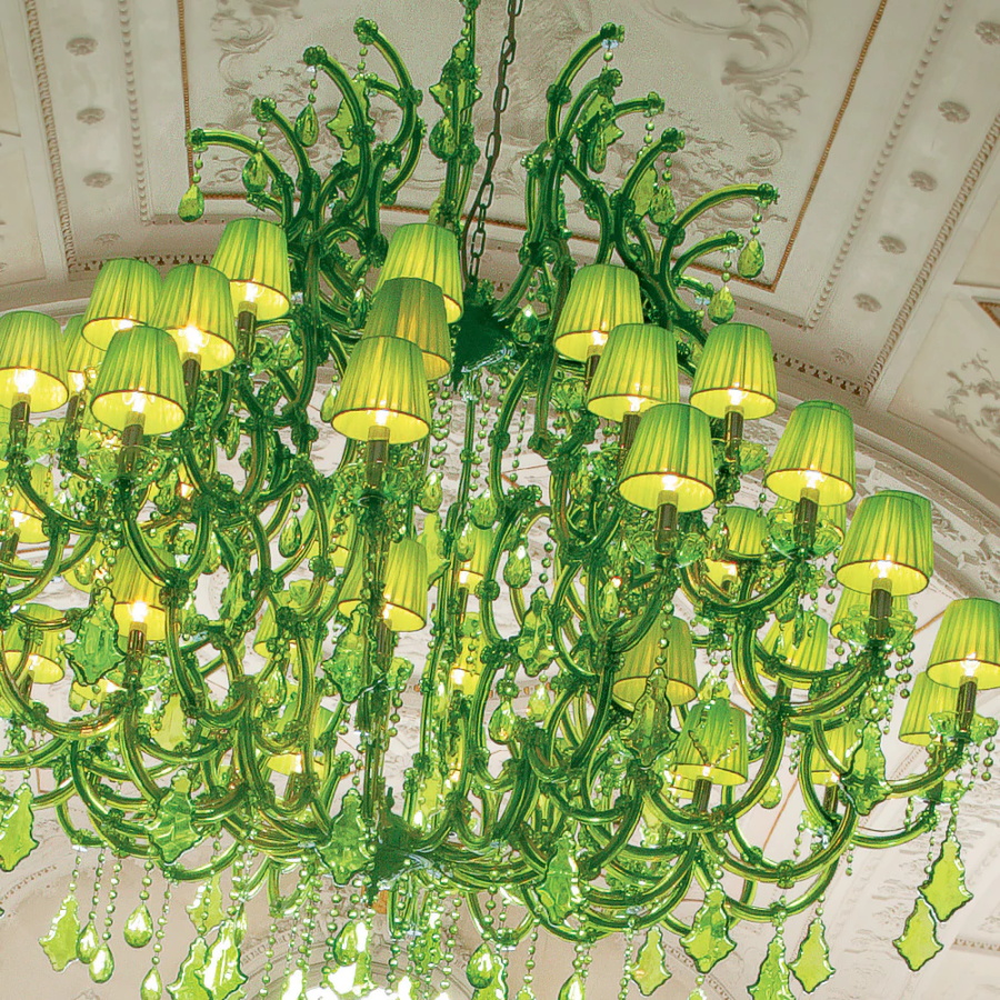 49 Lights Large Green Chandelier Lighting
