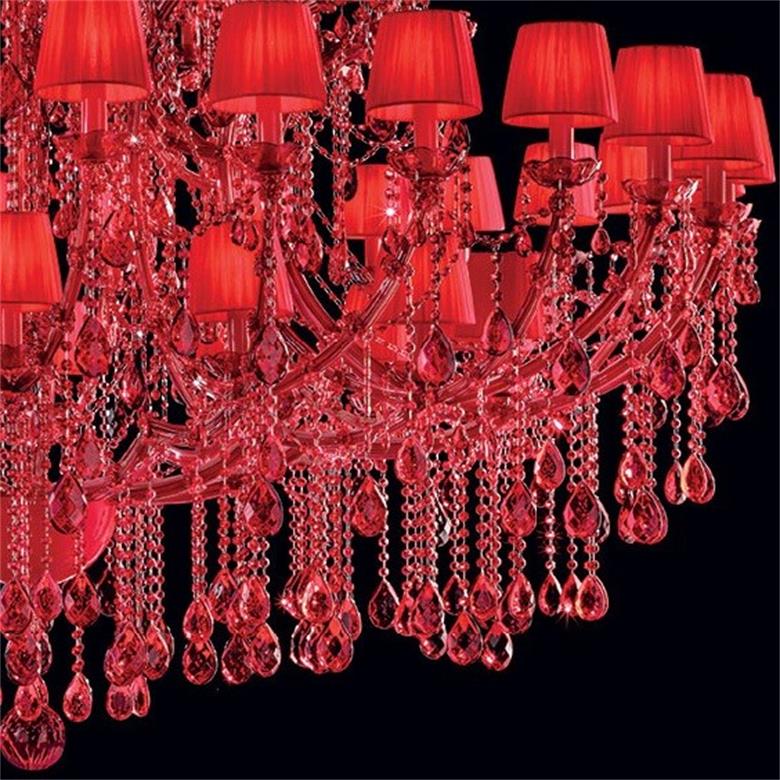 56 Lights Large Red Chandelier Crystal Lighting