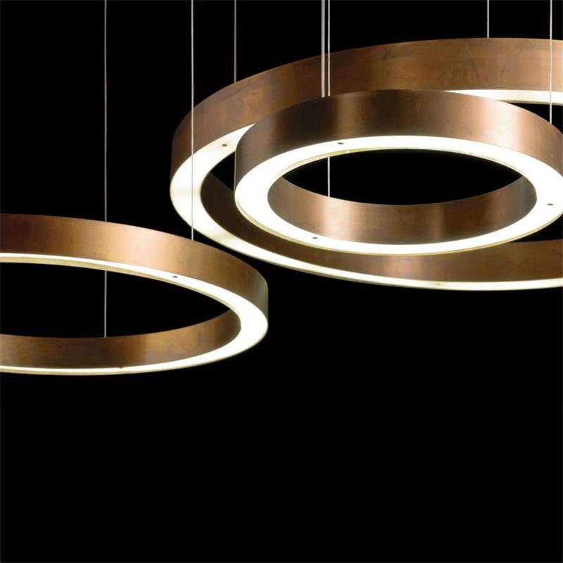 Custom Multiple Metal Ring Pendant Lamp