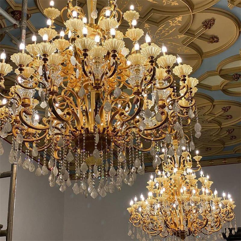 66 Lights Extra Large Gold Brass Chandelier