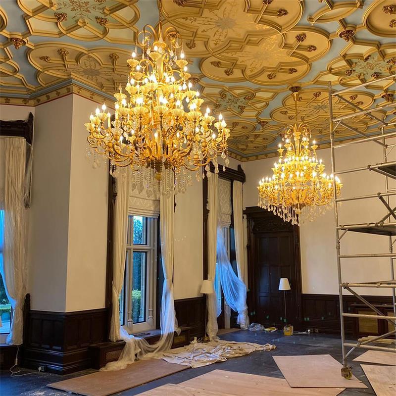 66 Lights Extra Large Gold Brass Chandelier