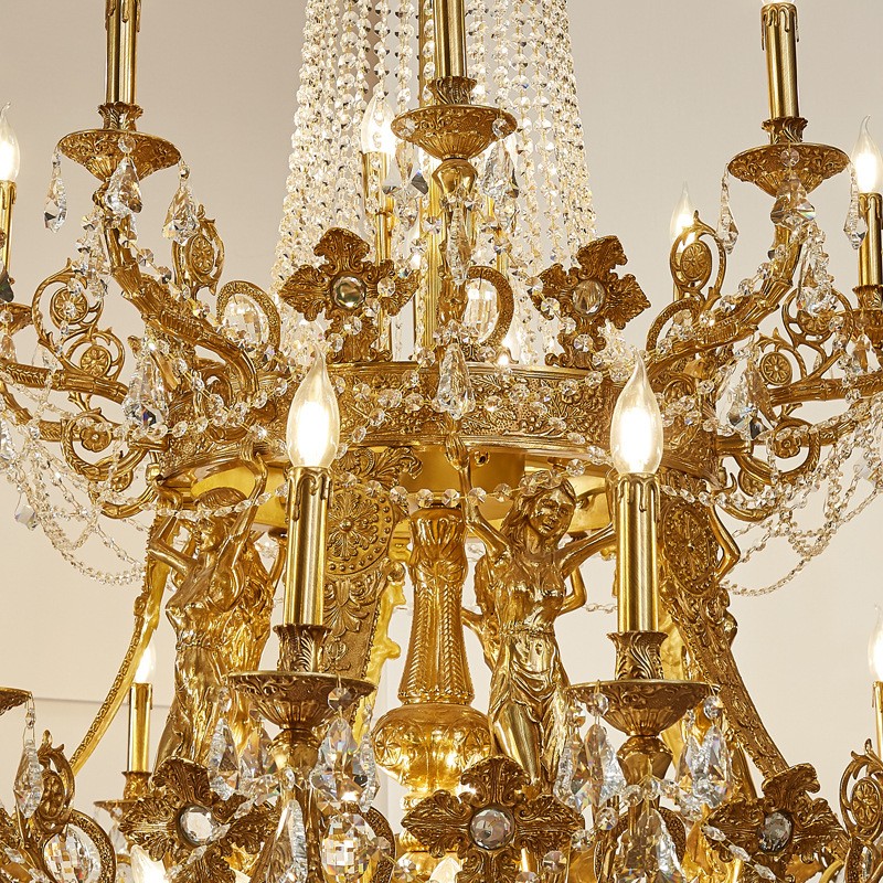 Large French Brass Chandelier 130cm Wide XS3010-20+10