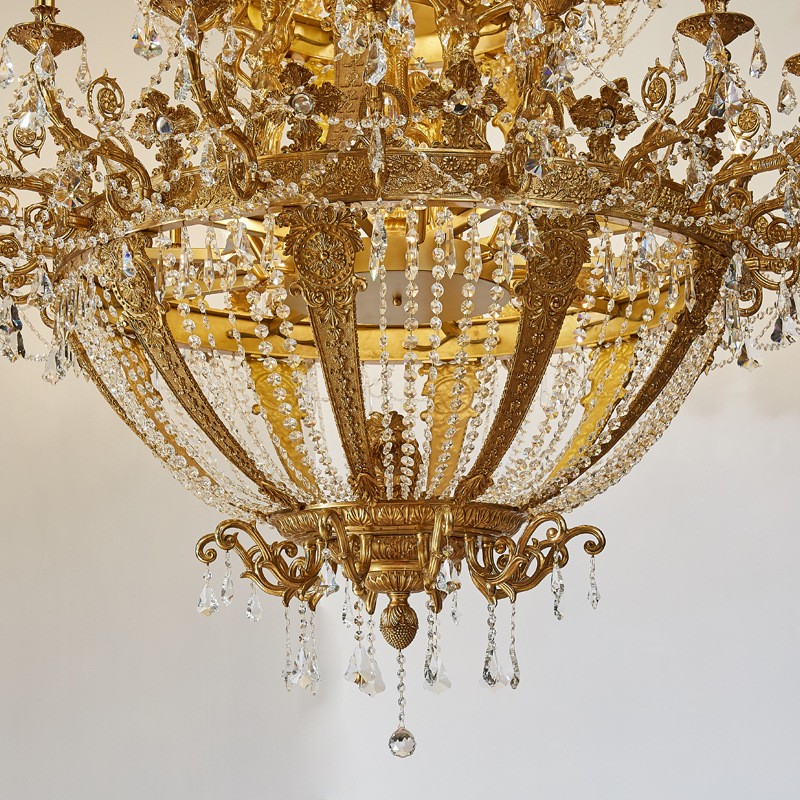 Large French Brass Chandelier 130cm Wide XS3010-20+10